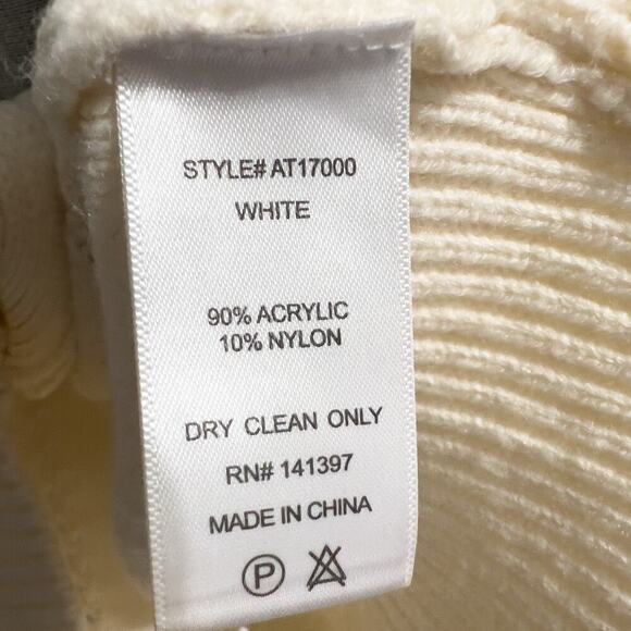 Astr Sweater Medium Knit Cross Front Wrap Balloon Sleeves Cream Ivory - Picture 4 of 6